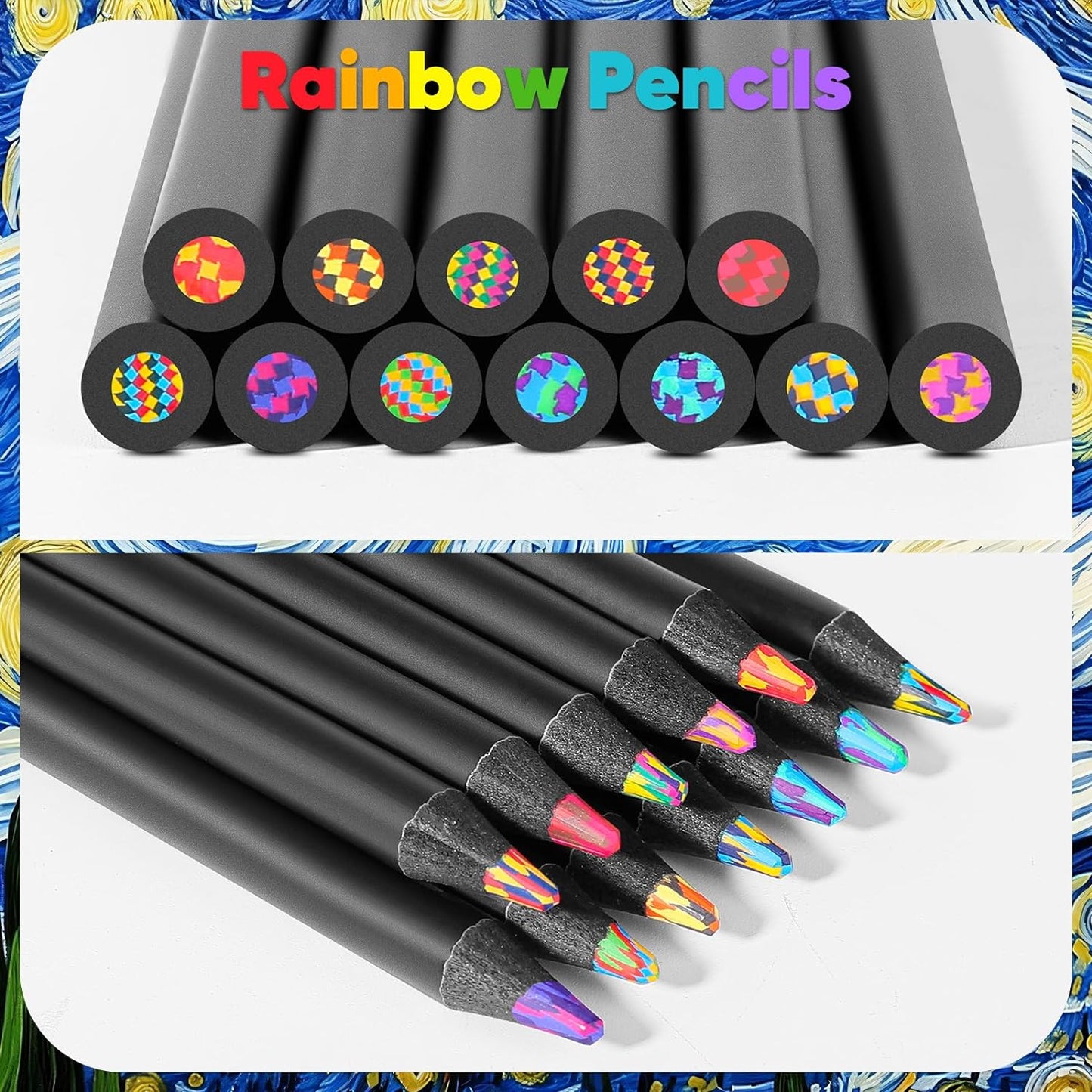 24 Pack Rainbow Pencils, Cute School Supplies, Gifts for Teen Gifts Trendy Stuff, Art Supplies for Adults, Birthday Party Favors, Art Supplies for Kids