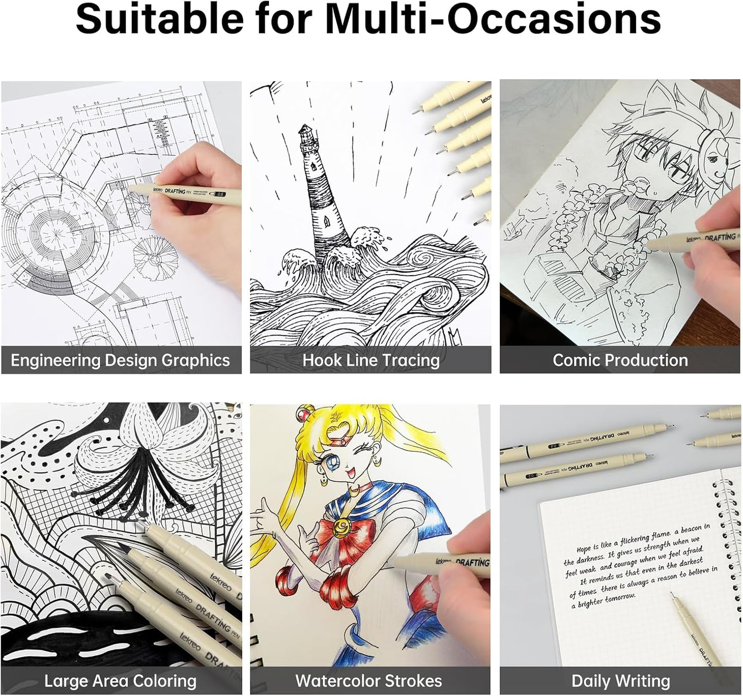 5-Piece Fineliner Pen, Assorted Point Sizes 0.1 to 1mm Ultra Fine Tips Pens, for Art, Writing & Bullet Journaling - Assorted 5 Point Sizes (5 Point Sizes)