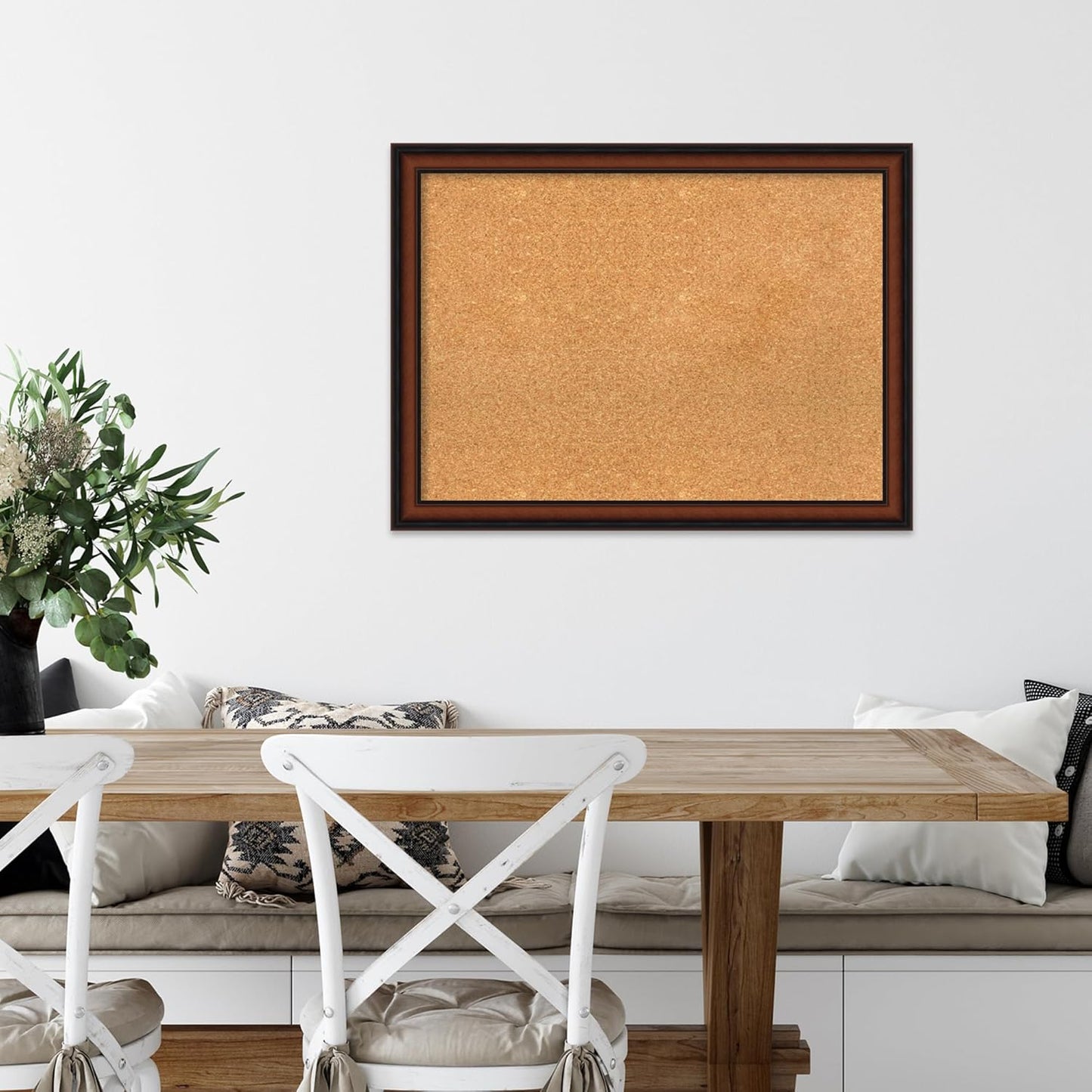 Amanti Art Natural Cork Board for Wall, 23x31 Vision Board with Brown Wood Frame, Medium Corkboard Office Decor for Home Organization, Traditional Corkboard Pinboard to display items for home