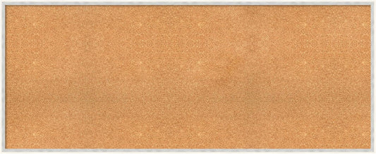 Amanti Art Natural Cork Board for Wall, 25x61 Vision Board with White Frame, Oversize Corkboard Office Decor for Home Organization, Modern Corkboard Pinboard to Display Items for Home Organization in