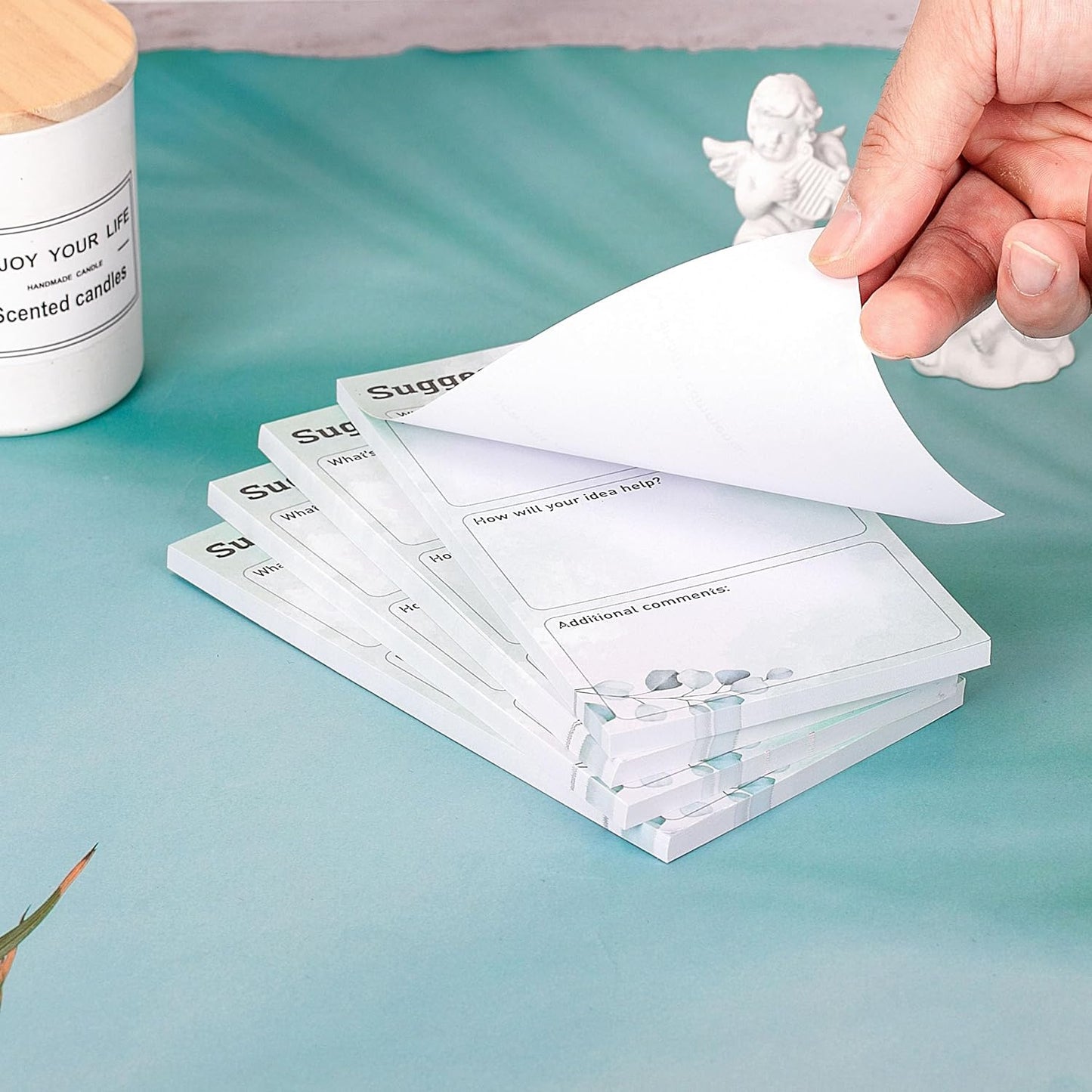 Lesnala 200 Sheets Suggestion Cards Comment Form Continuous Improvement Table for Customer Complaints Restaurants Church School Small Businesses Supplies 6.7 X 3.5inch Green Leaf