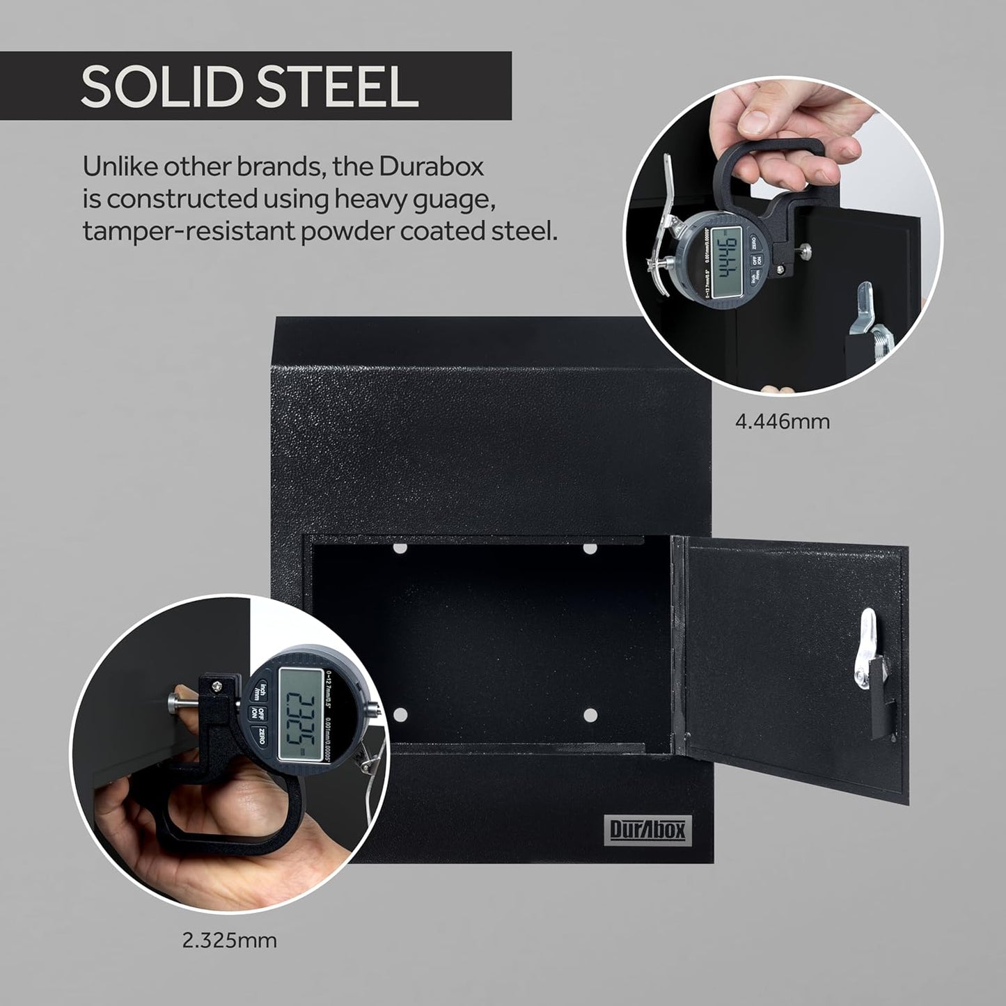 Through-the-Door Drop Box Deposit Safe 12 x 6 x 15" - Heavy Duty Steel Mailbox with Lock for Receiving Mail, Checks, Letters, Cash and more for Home, Office and Commercial Use (D500) (Black)