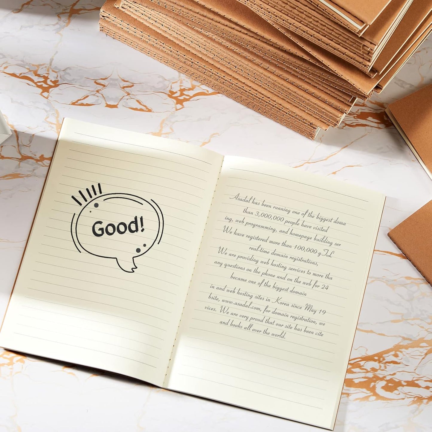 150 Pack Kraft Notebook Journals 5.82 Inch x 4.13 Inch A6 Journal Softcover Notebooks Bulk for Kids Student Writing Sketch Travel Journal Office Notepad with 48 Pages 24 Sheets, Lined (Brown)