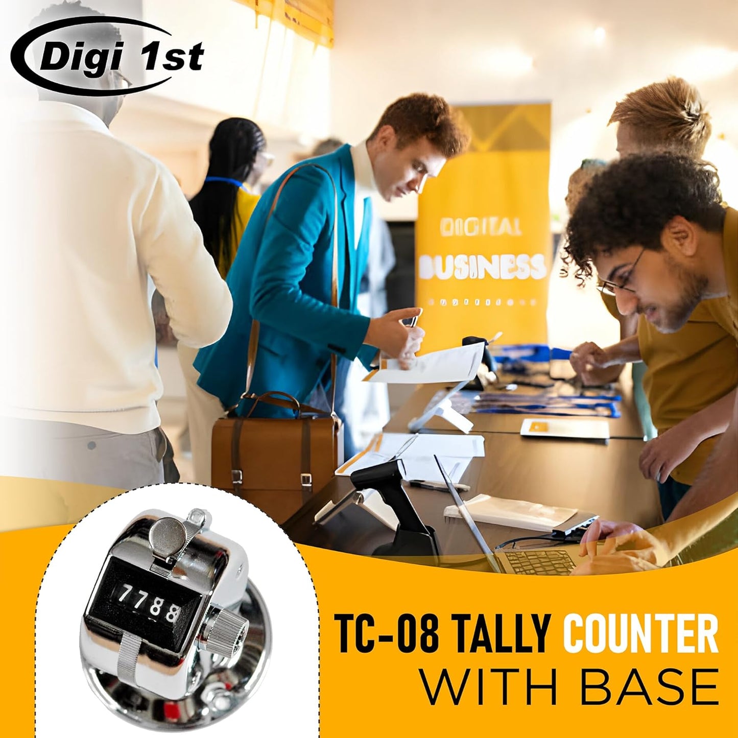 TC-08 Desk Tally Counter with Base, Digital Desktop Counter Clicker Mechanical Number Click Counter (12)