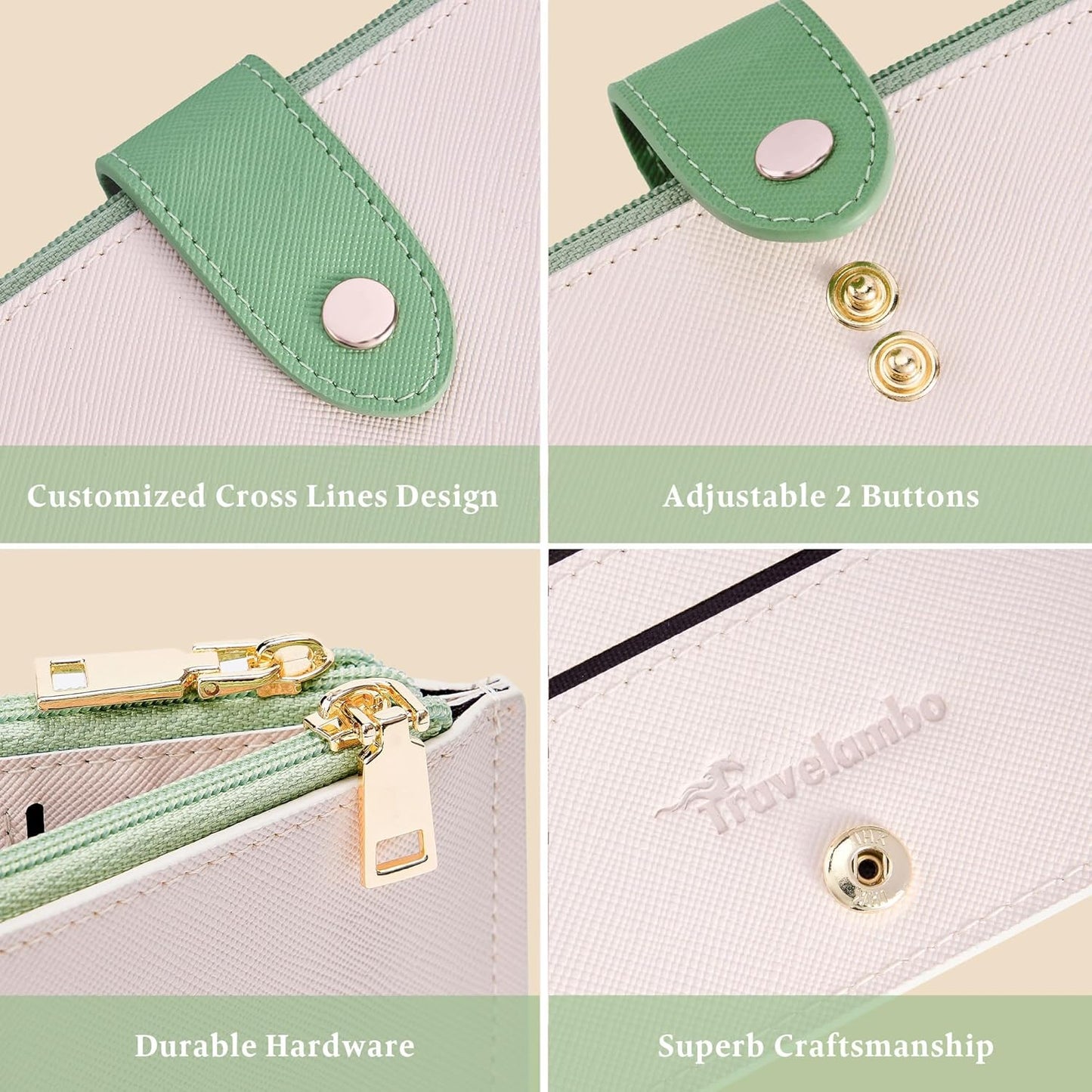 Travelambo RFID Wallet Women Bifold Multi Card Wallet Case with Zipper Pocke Credit Card Holder for Women