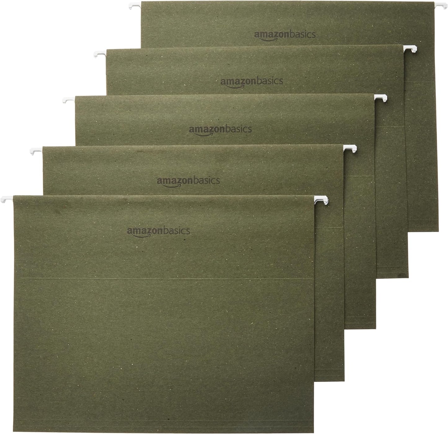 Amazon Basics Hanging Organizer File Folders for Efficient Filing, Sturdy, Adjustable Tabs, Letter Size, Pack of 25, Green