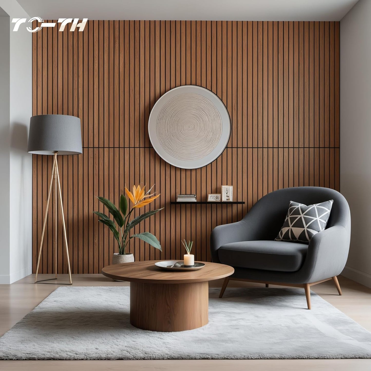 TO-TH Wood-Look Acoustic Wall Panels, 10 Pack 47.2” x 23.6” Acoustic Panels, Decorative Sound Absorbers Sound Dampening Panels for Home, Office, Basement, Cherry