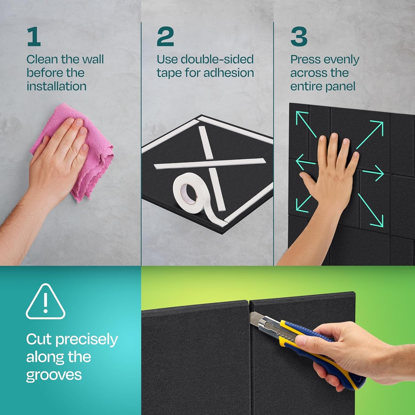 Acoustic Panels 12-Pack Soundproof Wall Panels 12"x12"x0.4" Decorative Sound Dampening for your Home, Office, Studio, Bedroom & More with Unique GridFrame Carving [Dark Gray]