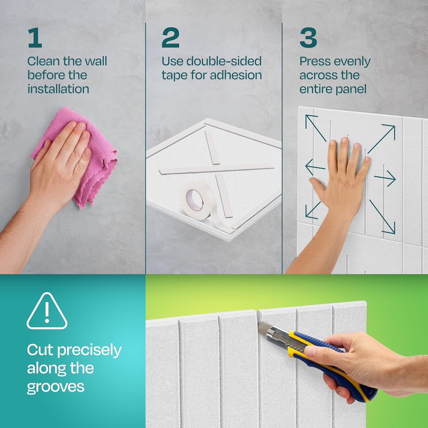 Acoustic Panels 12-Pack Soundproof Wall Panels 12"x12"x0.4" Decorative Sound Dampening for your Home, Office, Studio, Bedroom & More with Unique LineWave Carving [White]