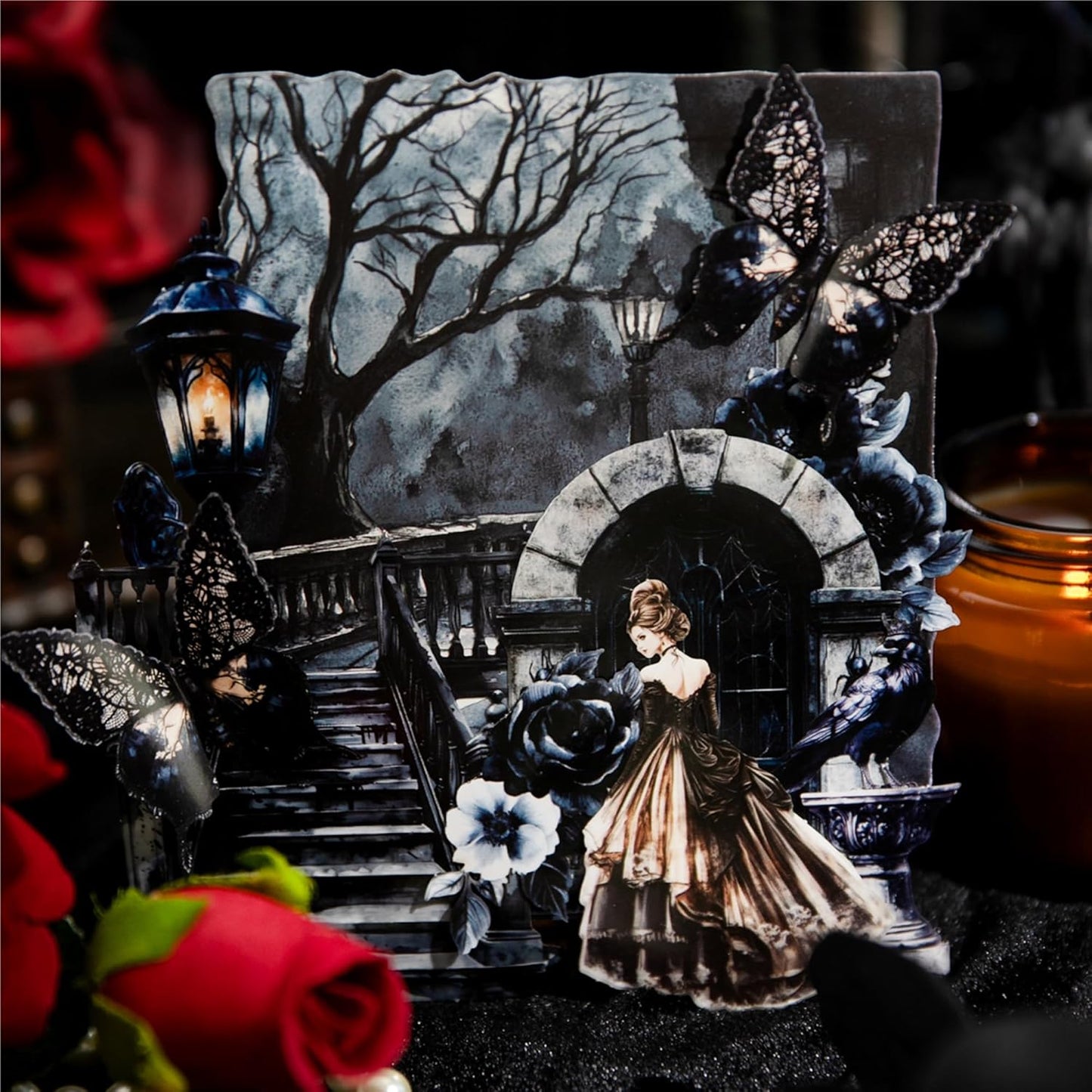 Gothic Manor Sticker Set, 120PCS Vintage Ephemera for Scrapbooking, Journaling, DIY Crafts and Planner Supplies