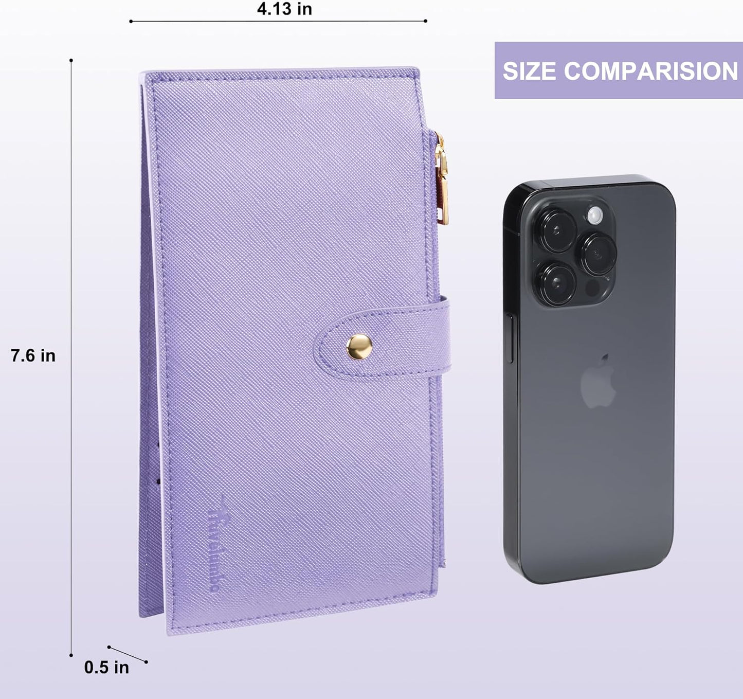 Travelambo RFID Wallet Women Large Size Bifold Multi Card Wallet Case with Zipper Pocke Credit Card Holder for Women