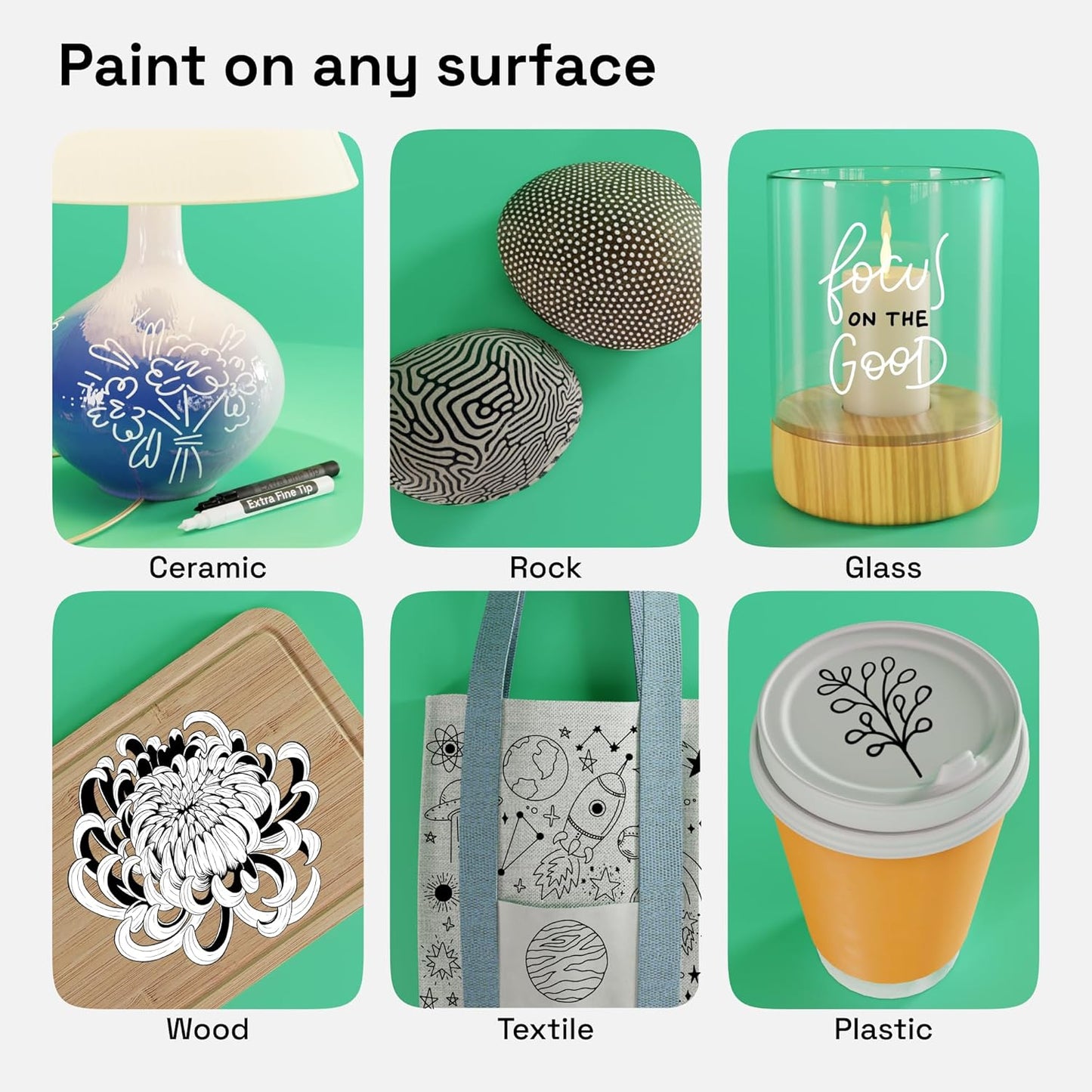 ARTISTRO 2 Black & White Acrylic Paint Markers - 0.7mm Extra Fine-Tip Paint Pens - Perfect for Crafting, Art Projects, & More