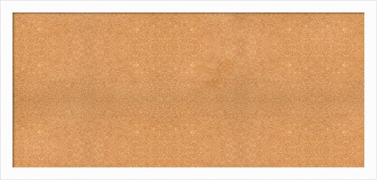 Amanti Art Natural Cork Board for Wall, 29x61 Vision Board with White Frame, Oversize Corkboard Office Decor for Home Organization, Casual Corkboard Pinboard to Display Items for Home Organization in