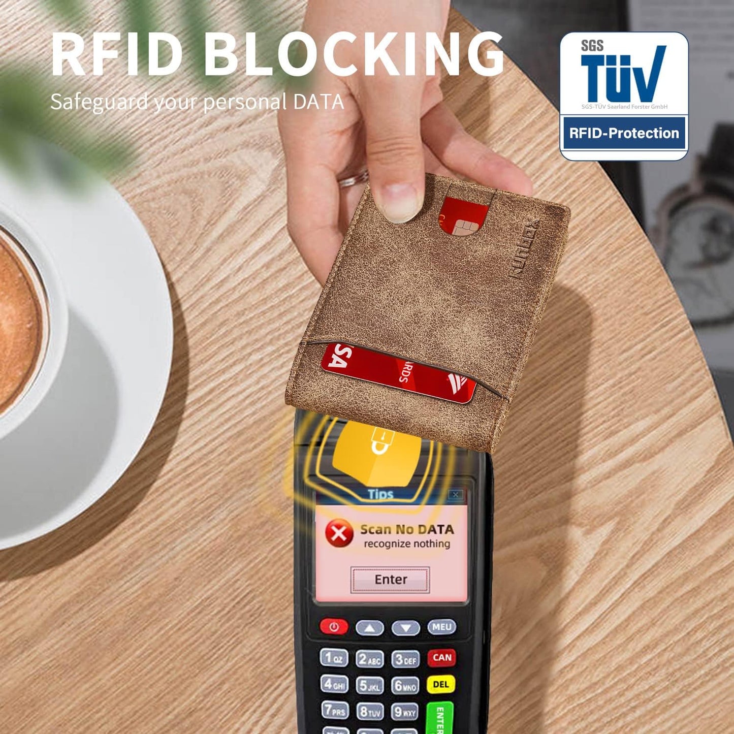 RUNBOX Novelty Wallet for Men Slim 11 Credit Card Holder Slots Leather RFID Blocking Small Thin Men's Wallet Bifold Minimalist Front Pocket Large Capacity Gift Box