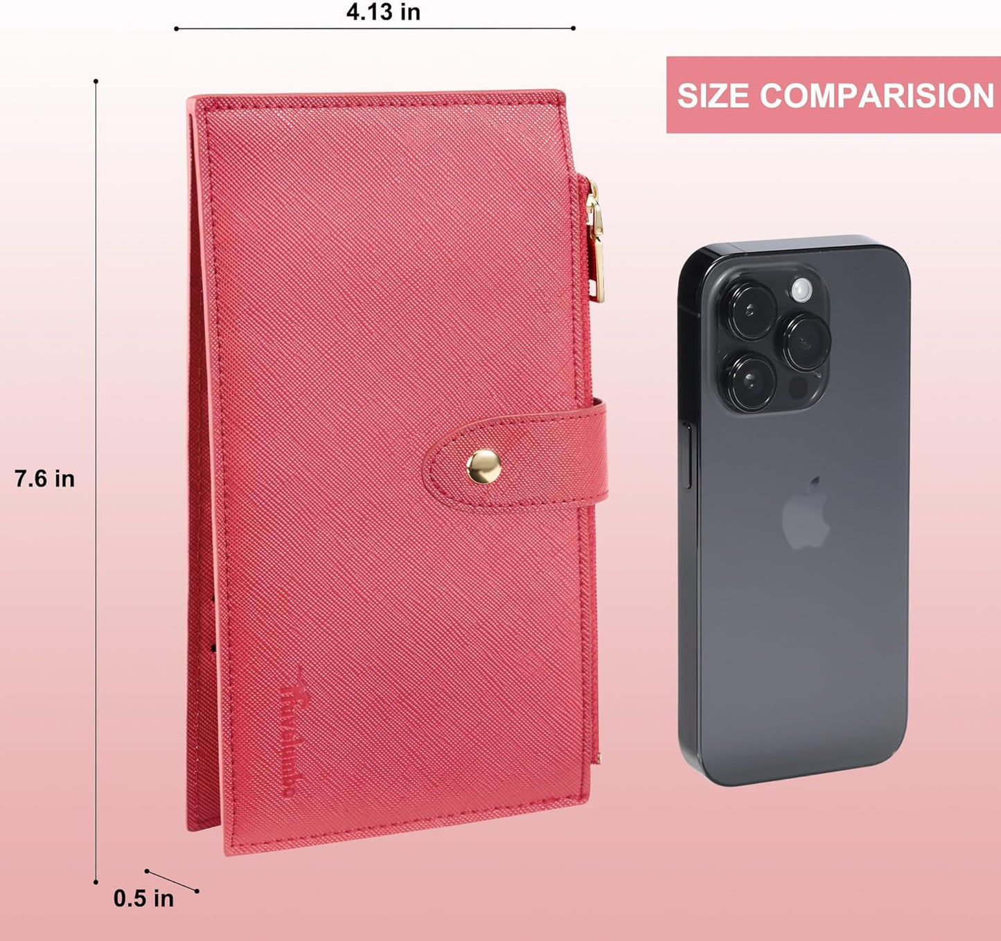 Travelambo RFID Wallet Women Large Size Bifold Multi Card Wallet Case with Zipper Pocke Credit Card Holder for Women