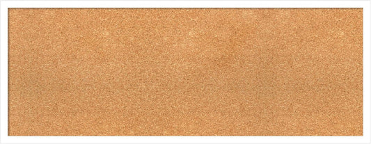 Amanti Art Natural Cork Board for Wall, 15x39 Vision Board with White Frame, Medium Corkboard Office Decor for Home Organization, Modern Corkboard Pinboard to Display Items for Home Organization in