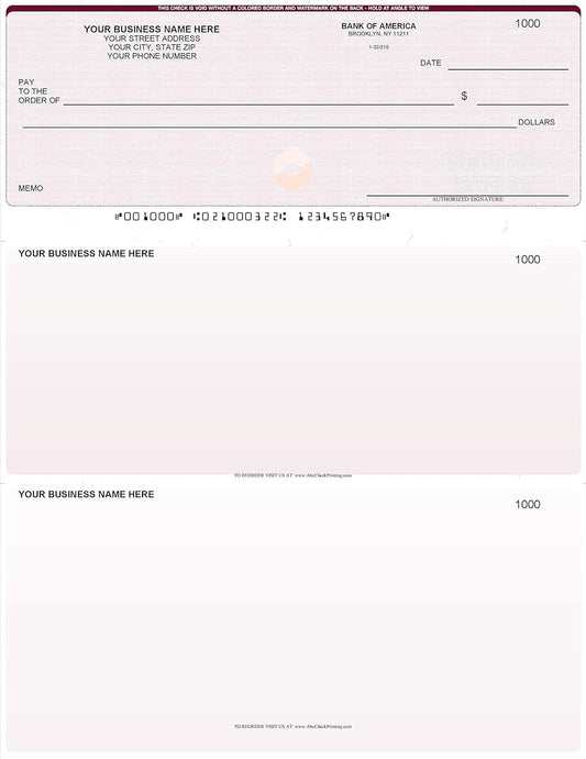 ABC Computer Checks Compatible w/Quick Books, Checks on Top, Red (250 Sheets)