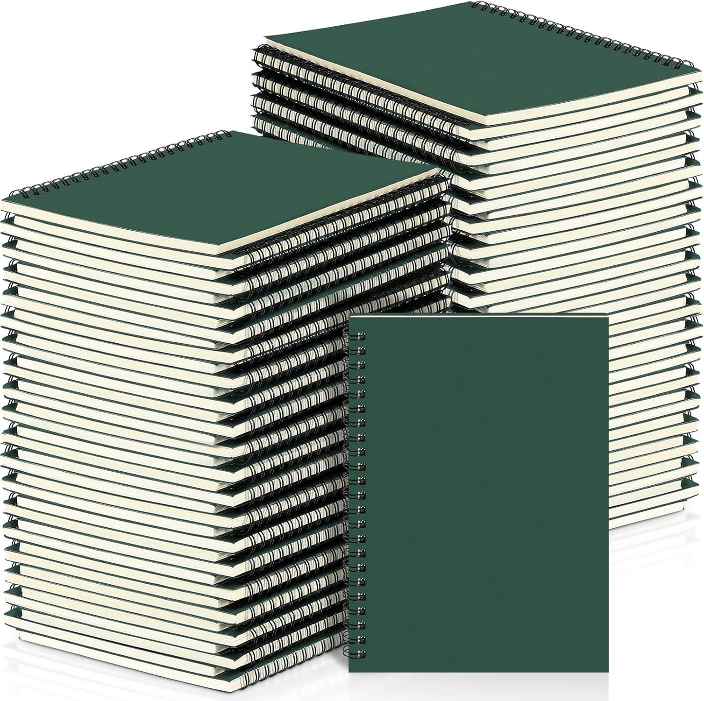 Yahenda Spiral Notebook Bulk A5 Journal Lined 8.3'' x 5.5'' Writing Composition Paper Small Notepad Subject Notebook for Students Office Business Back to School Supplies(Deep Green,54 Pcs)