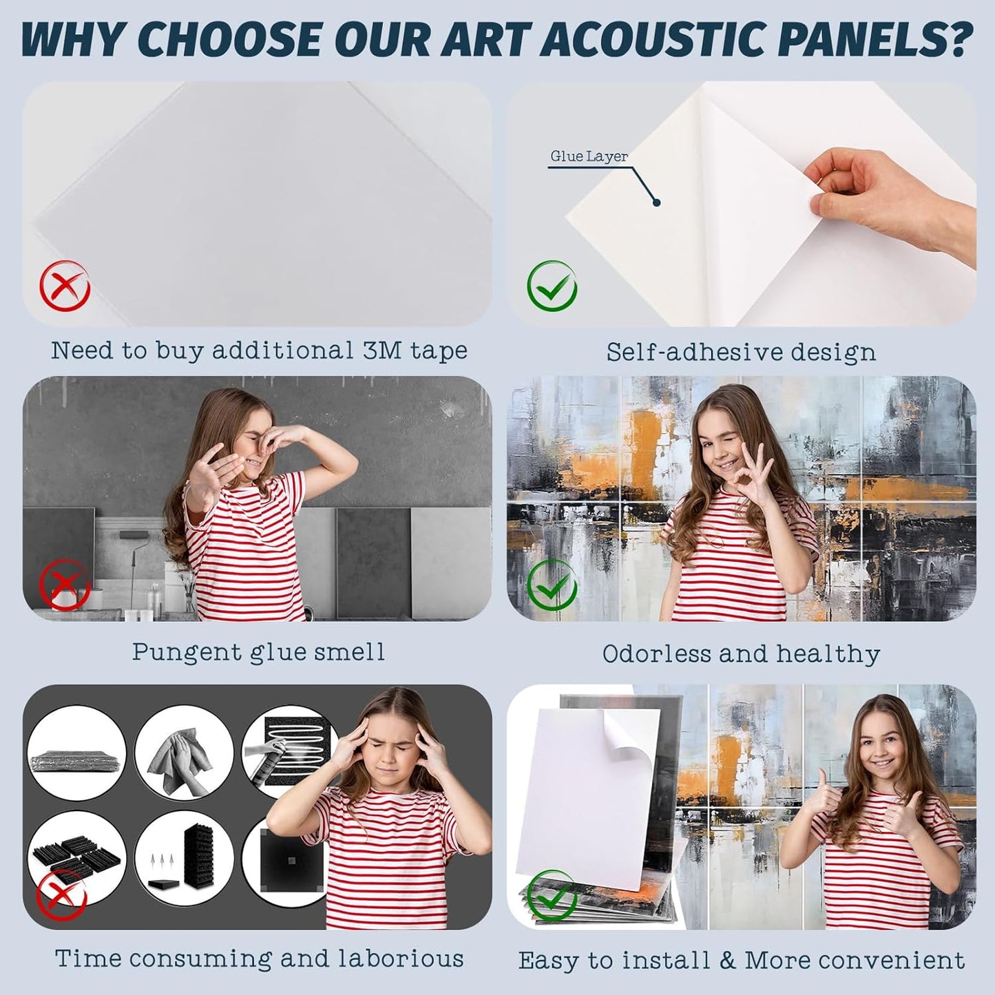 8 Pack Acoustic Panels, Soundproof Wall Panels, 48X32in Sound Proof Panels for Walls, Sound Absorbing Wall Art Decorative, Sound Dampening Panels for Recording, Home Studio(After-rain City)