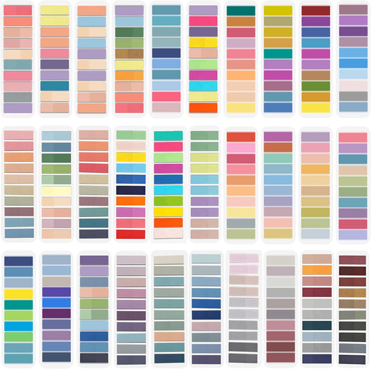 ELII 6000 PCS Sticky Tabs Page Markers,Morandi Sticky Note Tabs Colored Writable and Repositionable Book Flags Tabs Strip Index Tabs,Page Tabs