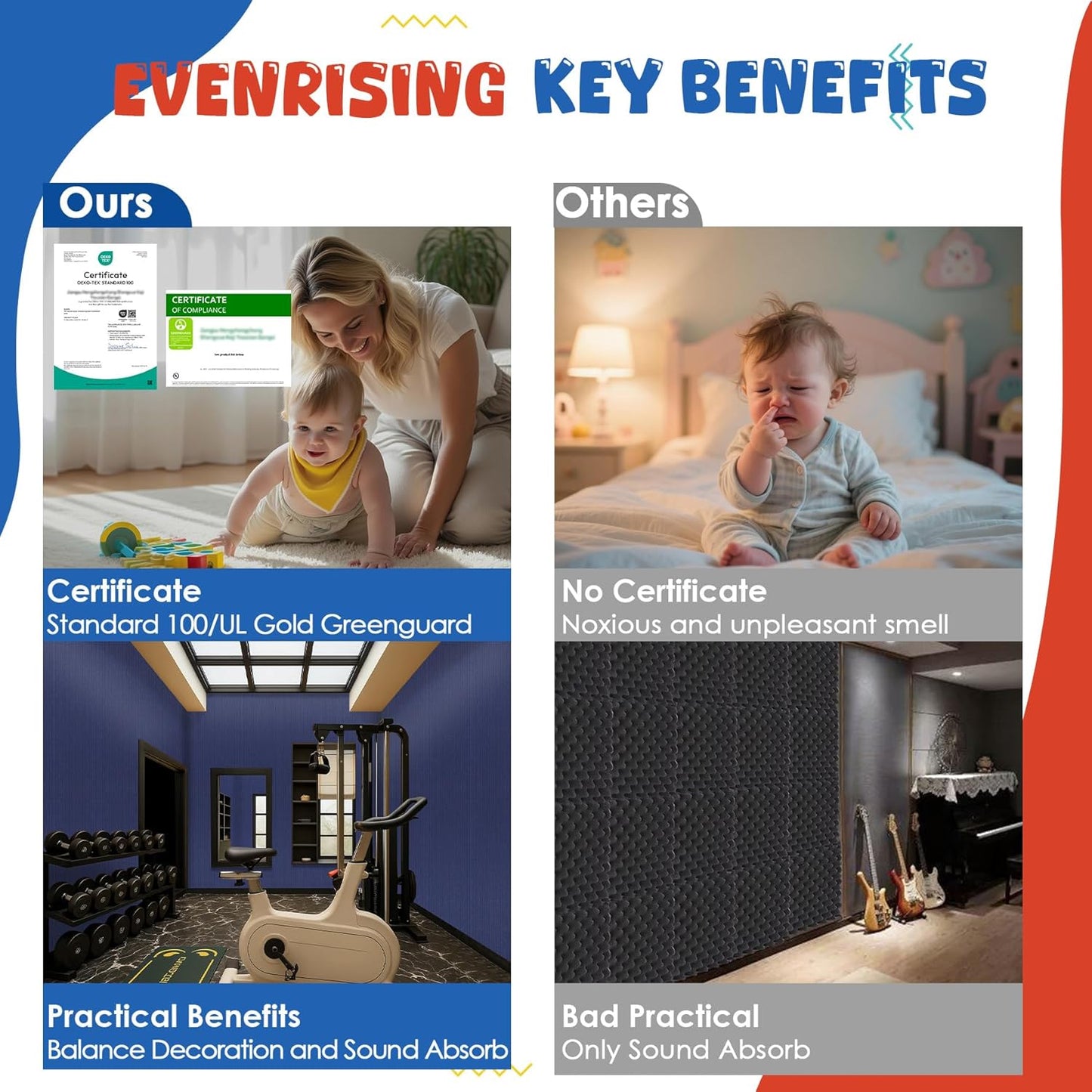 Acoustic Panels 5 Pack, Large Polyester Soundproof Panels 47.2x23.6x0.4 inch,Self-Adhesive Acoustic Treatment for Recording Studio & Office, Vertical, Navy Blue