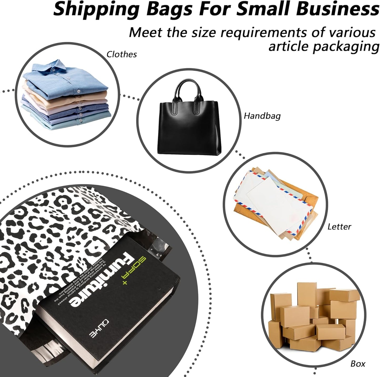 Poly Mailers 10x13 Inch 100 Pcs - Leopard Printed Shipping Bags, 2.4mil Thickness, Waterproof and Tear Resistant Mailing Envelopes, Self-Sealing Packaging Bags for Small Business