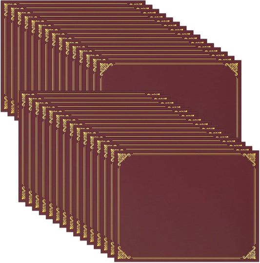 Ndsox 30 Packs Burgundy Certificate Holders, Graduation Diploma Holders, 350GSM, Diploma Covers with Gold Foil Border for Letter Size 8.5" x 11" Award Certificate Paper, Cardstocks and Documents