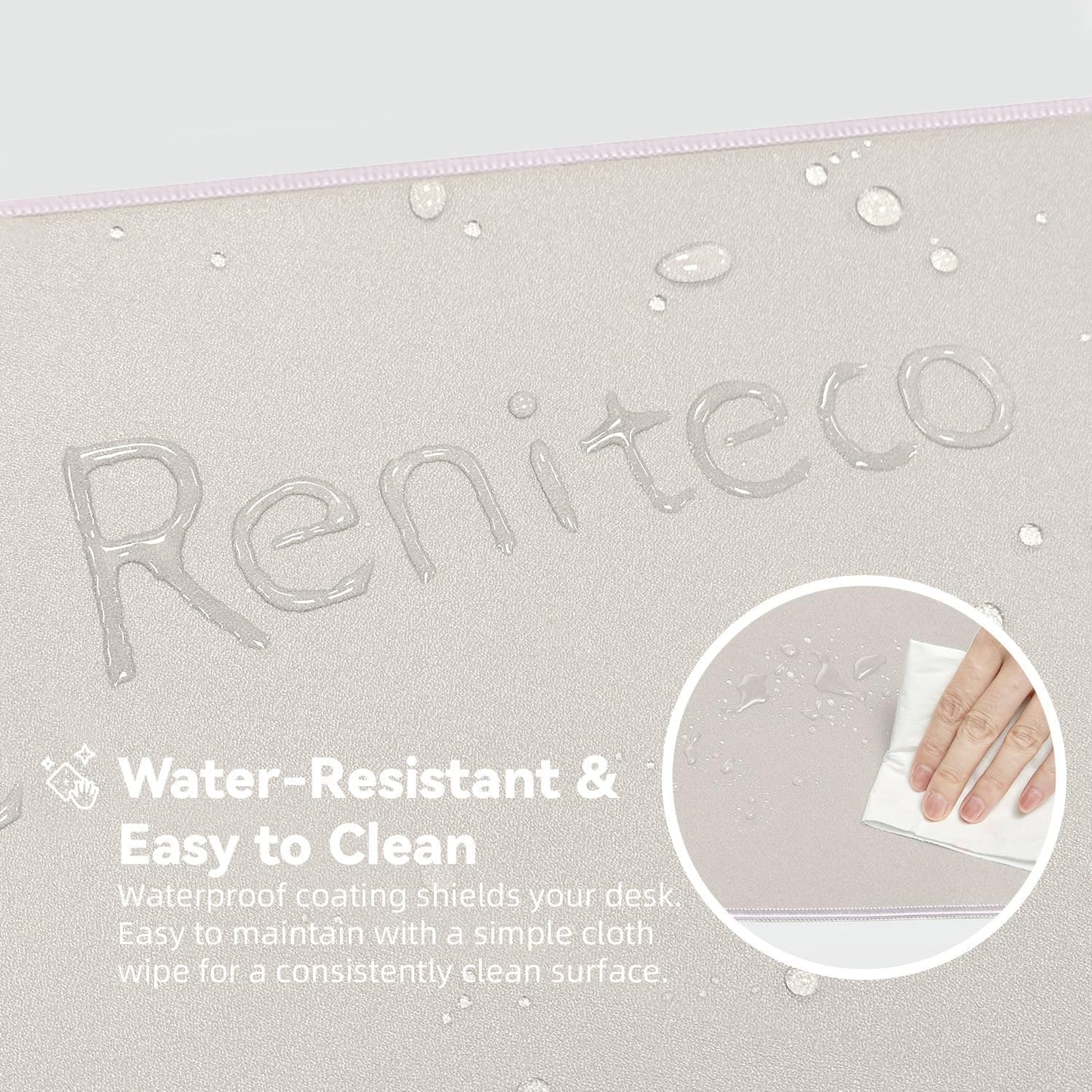 Waterproof Large Gaming Mouse Pad with Durable Stitched Edges, Non-Slip Rubber Base, Smooth Surface Mouse Mat Desk Pad for Home Office Gaming, 31.5"x11.8"x0.12", Beige