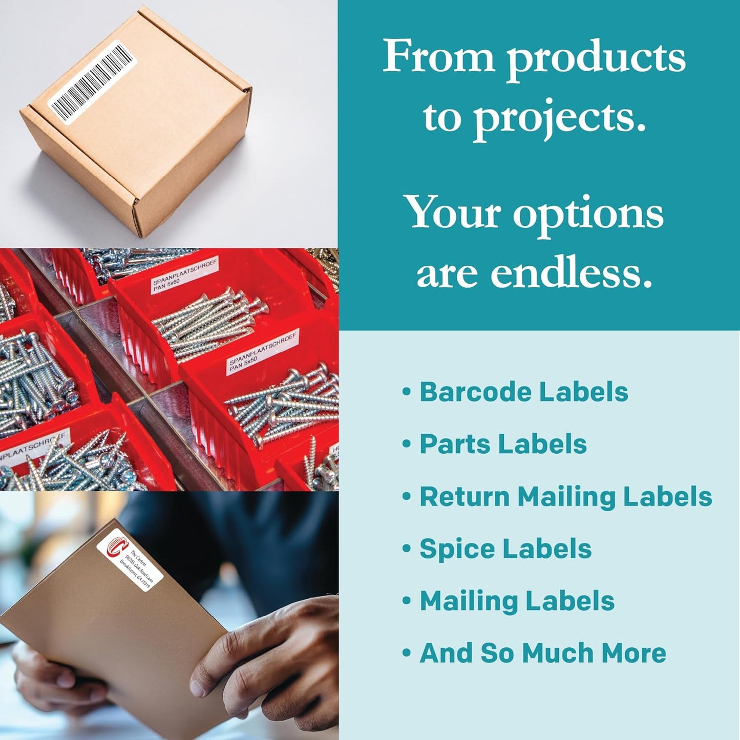 Premium Label Supply White Sticker Address Labels – 4" x 1.5" – Laser/Inkjet Compatible – (12 per Sheet), 100 Sheets – 1,200 Total Adhesive Labels