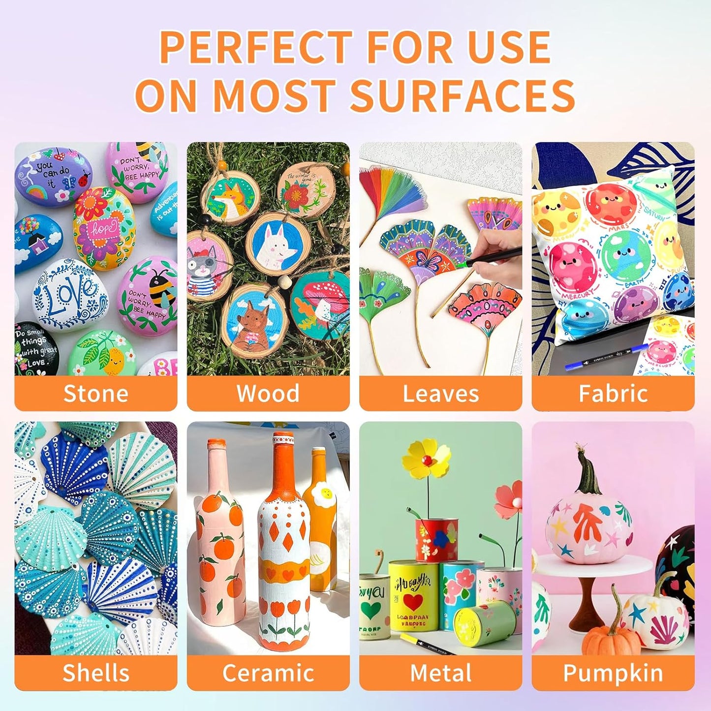 120 Colors Acrylic Paint Pens, Dual Tip Markers With Fine Tip and Brush Tip for Rock Painting, Ceramic, Wood, Plastic, Calligraphy, Scrapbooking, Brush Lettering, Card Making, DIY Crafts