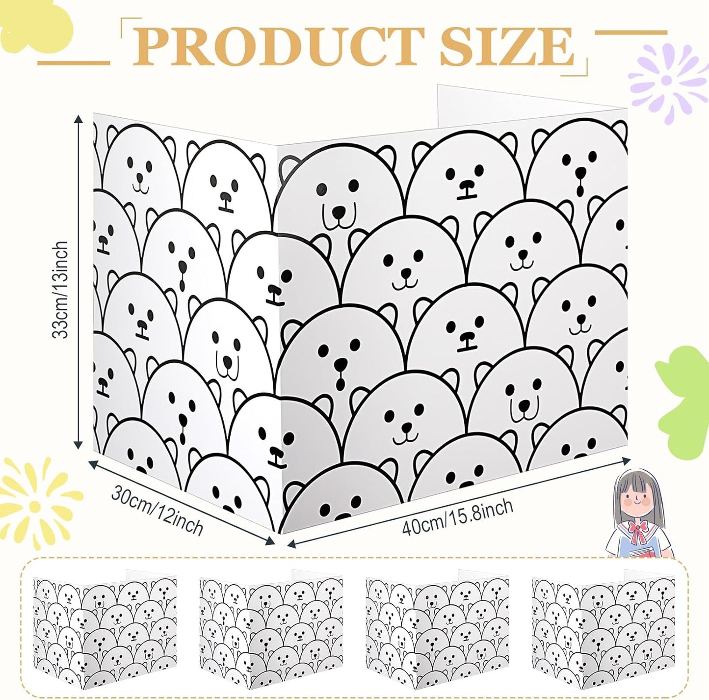 Crtiin 24 Pcs Privacy Boards Desk Privacy Folders Standard Privacy Board School Privacy Cardboard Board Desk Dividers for Student Desks Reduces Distractions Keep Eyes from Wandering(White)