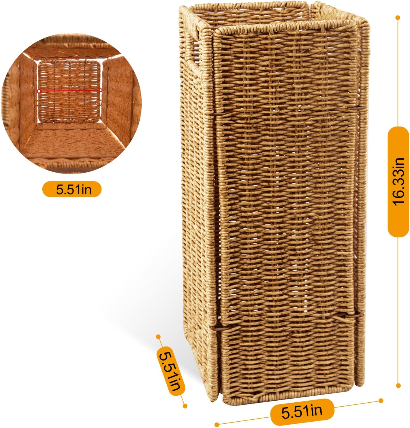 Rattan Umbrella holder, Hand Woven Umbrella Holder for Entryway, Indoor Umbrella Rack Organizer Freestanding, Umbrella Bucket Fits Mudroom,Walking Canes,Home,Office