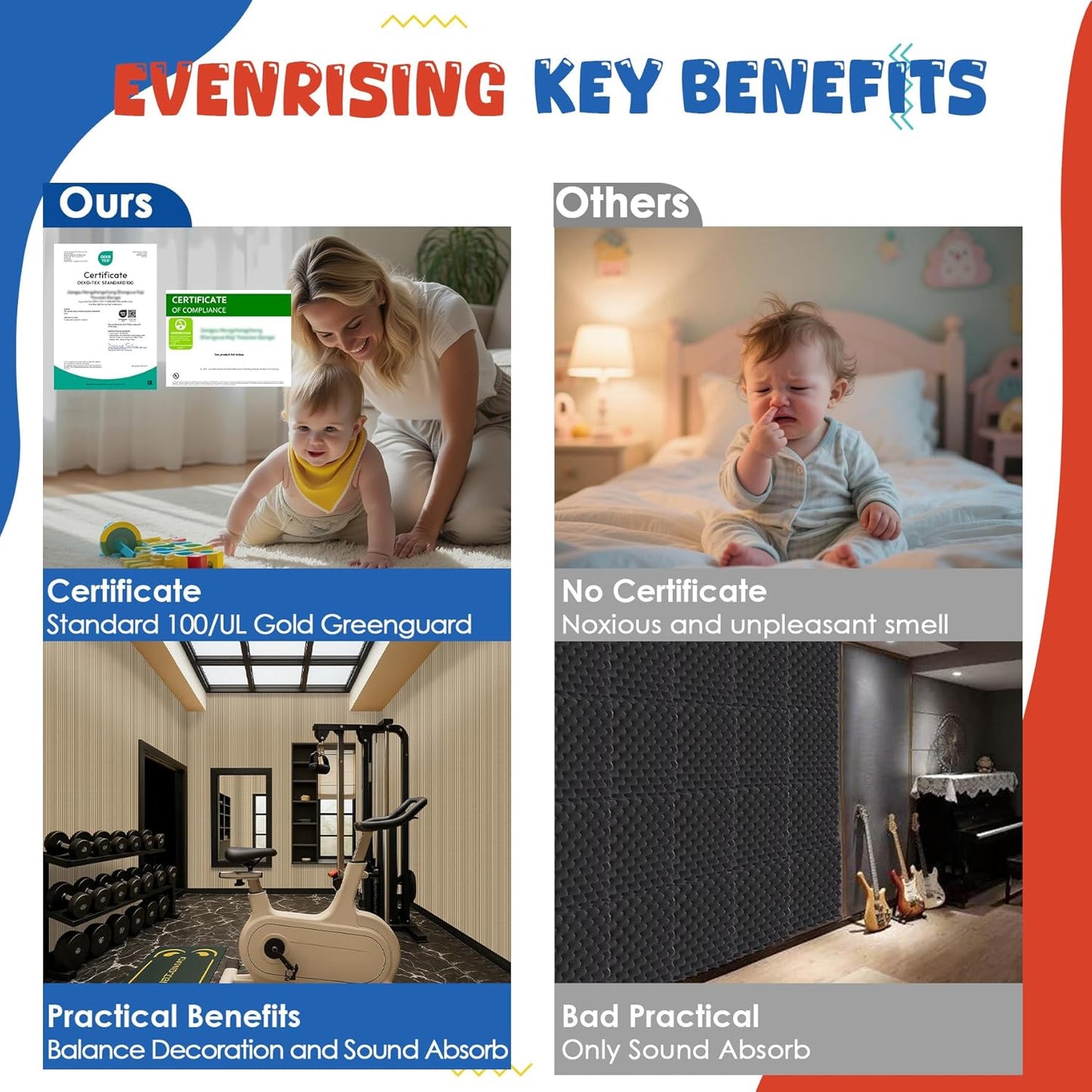 5 Pack Acoustic Panels,47.2x23.6x0.4 inch Acoustical Wall Panels,Large Soundproof Panels,Self-Adhesive Sound proof Panels for Walls,Acoustic Treatment for Recording Studio&Office,Camel