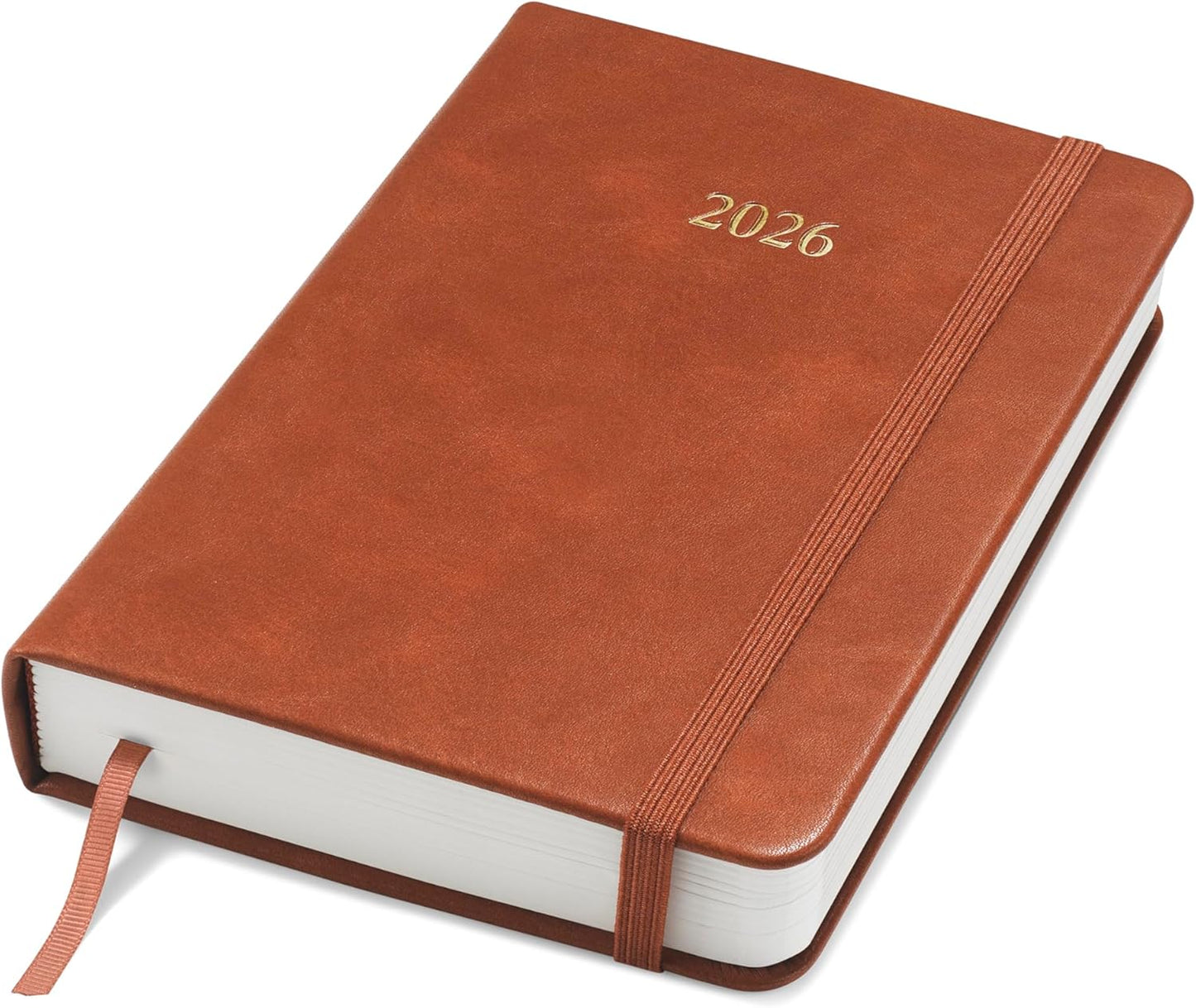 Wykeham's Executive 2026 Daily Journal Planner – US Public Holidays & Format – Customization Available (Brown, 6"×4.5")
