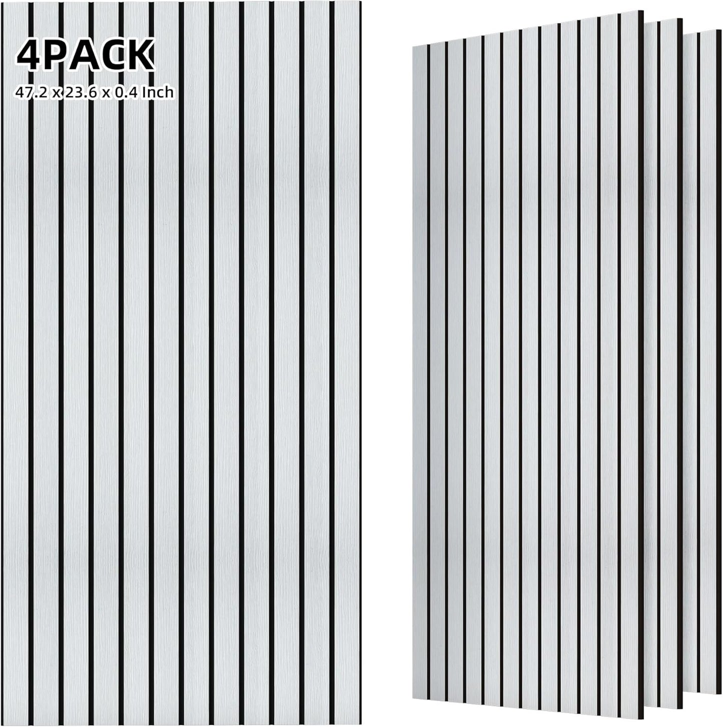 TO-TH Wood-Look Acoustic Panel, 4 Pack 47.2” x 23.6” Soundproof Wall Panels, Decorative Sound Absorbers Large Acoustic Panels for Home, Office, Basement, White Oak