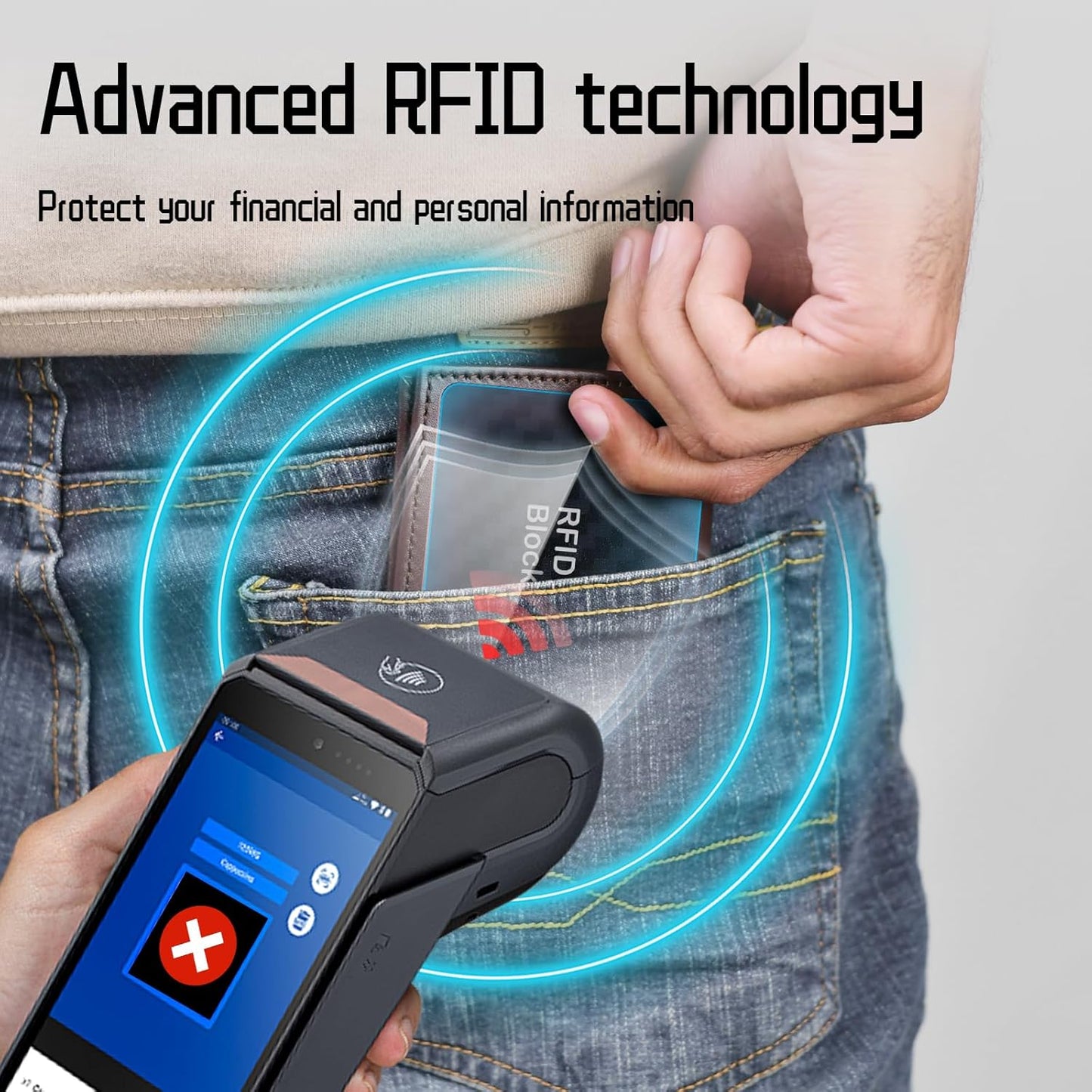 RFID Blocking Cards - 4 pcs Premium Contactless NFC Debit Credit Card Passport Protector Blocker, Smart Slim Design ， for Credit Card Holder Identity Theft Prevention