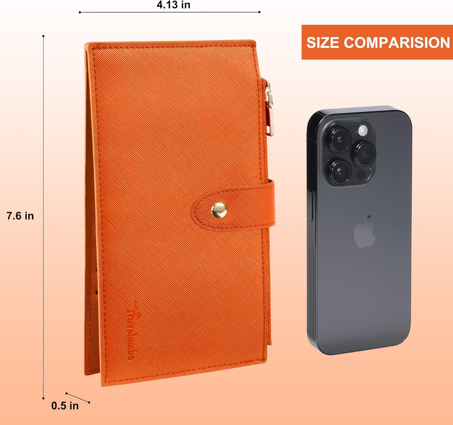 Travelambo RFID Wallet Women Large Size Bifold Multi Card Wallet Case with Zipper Pocke Credit Card Holder for Women