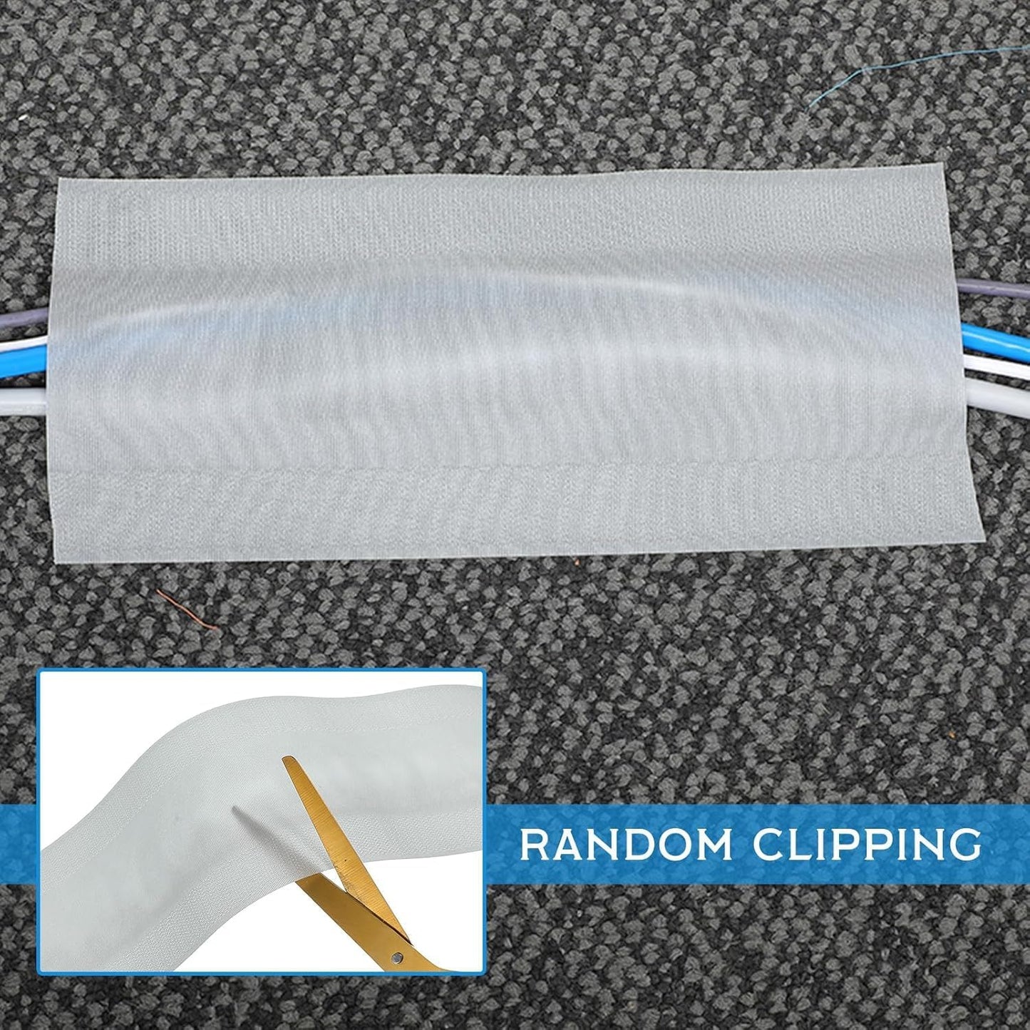 WILLBOND Grip Floor Cable Cover Cords Protector Management Only for Commercial Office Carpet (98.43 ft,Grey)