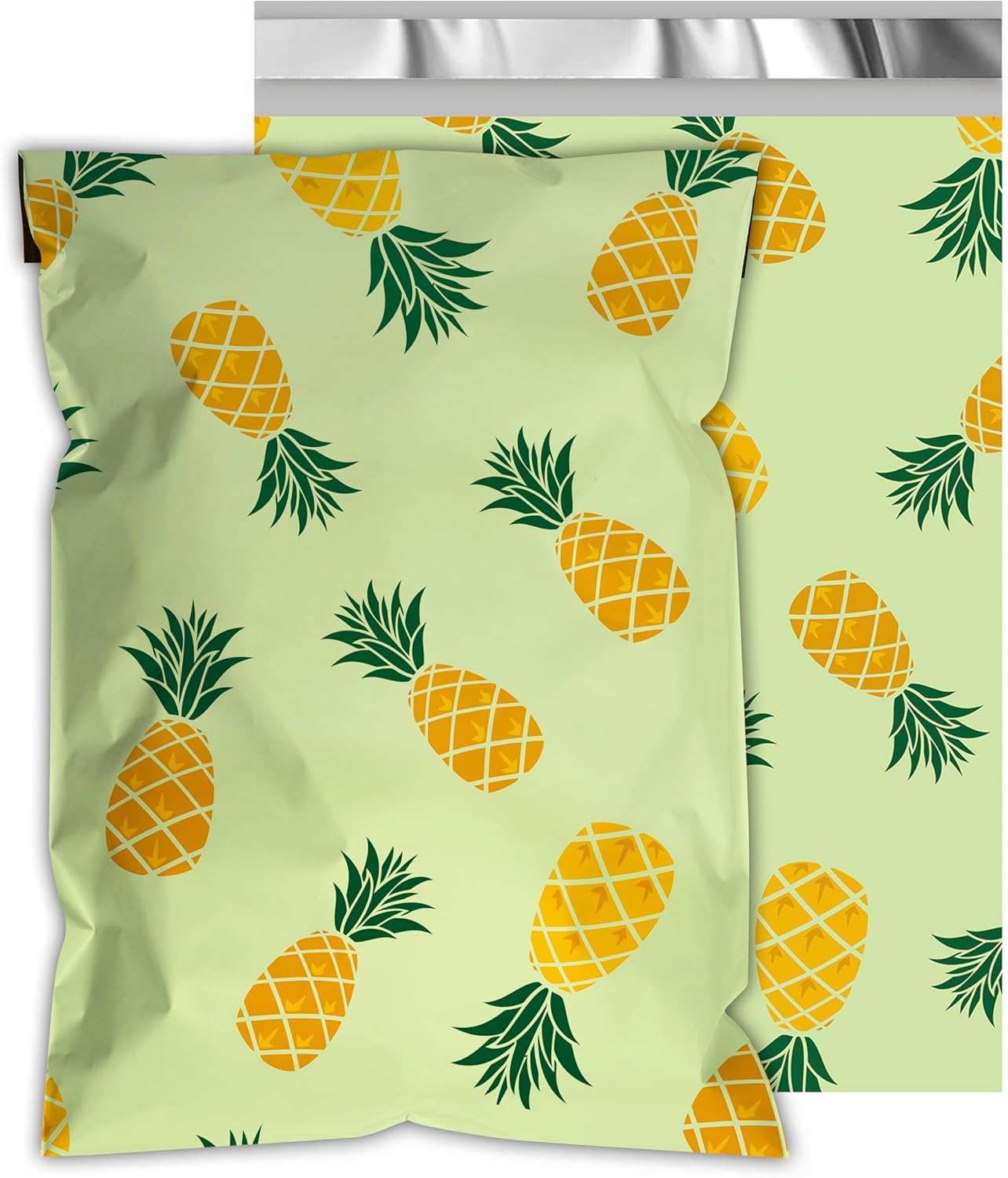 Poly Mailers 10x13 Inch 25 Pcs - Pineapple printed Shipping Bags, 2.4mil Thickness, Waterproof and Tear Resistant Mailing Envelopes, Self-Sealing Packaging Bags for Small Business