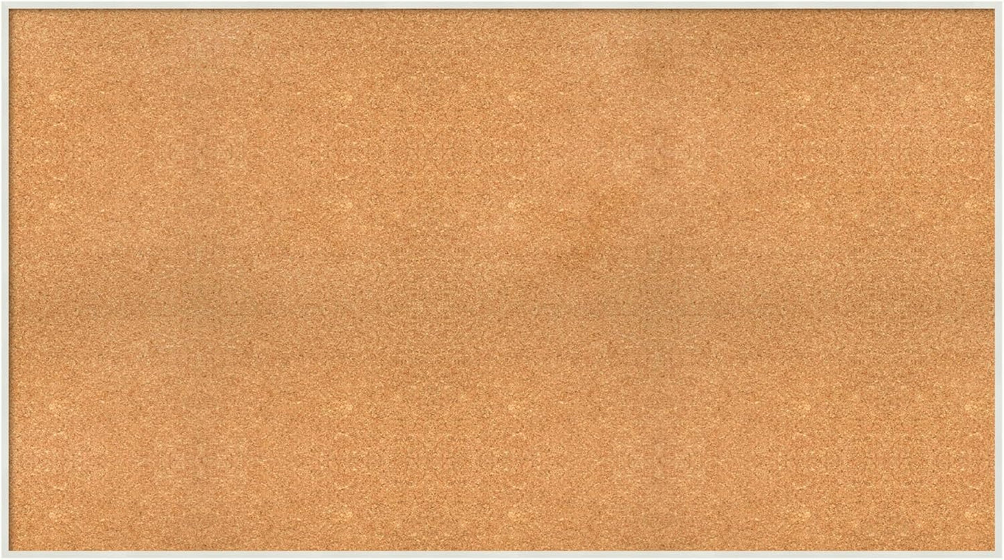 Amanti Art Natural Cork Board for Wall, 31x55 Vision Board with White Frame, Oversize Corkboard Office Decor for Home Organization, Modern Corkboard Pinboard to Display Items for Home Organization in