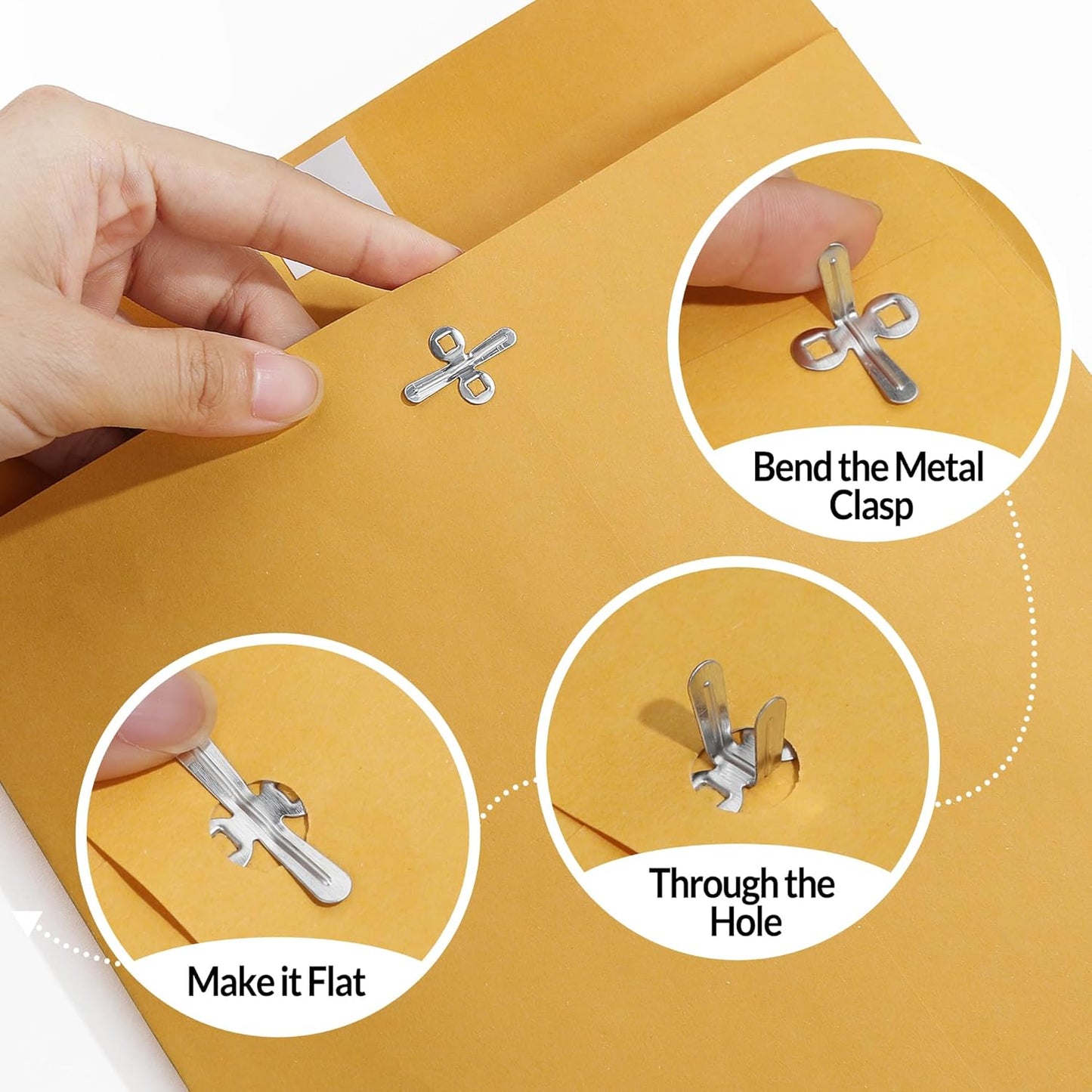 SUNEE 10x13 Clasp Envelopes 100 Count - 10x13 Inch Brown Kraft Envelopes with Clasp Closure – for Home, Office, Business, Legal or School, Great for Filing, Storing or Mailing Documents