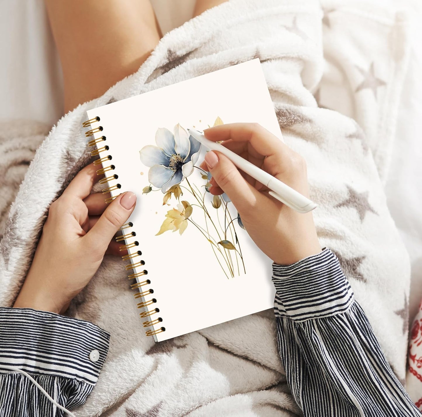 Vintage Wild Flower Botanical Plant Notebook 02,Rustic Spring Floral Cottagecore Notebook Journal for Work Office School Student Teacher,Hardcover Spiral Notebook 5.5x8.4