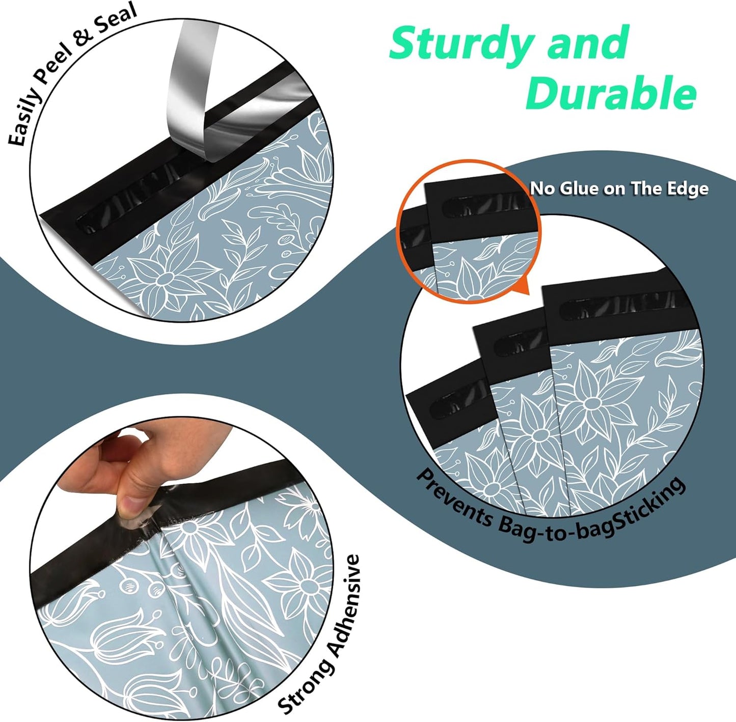 Poly Mailers 12x15.5 Inch 50 Pcs - Wheat Sheaf printed Shipping Bags, 2.4mil Thickness, Waterproof and Tear Resistant Mailing Envelopes, Self-Sealing Packaging Bags for Small Business