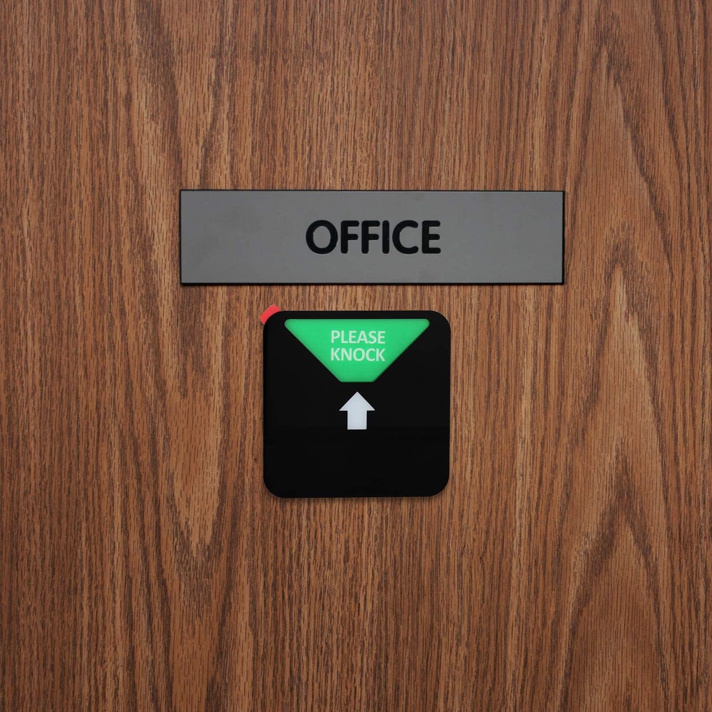 Kichwit Privacy Sign - Do Not Disturb, Out of Office, Please Knock, In a Meeting, Conference - for Offices, Squared Shaped, 4.9 Inch, Black