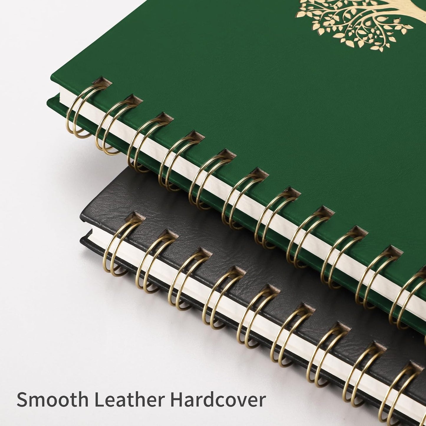 RETTACY Spiral Journal Notebook, 110 Numbered Pages, A4 Large Size (8.5'' x 11''), for Men & Women, Journaling, Writing, Work & Office, Leather Hardcover, 100 GSM Thick Paper (Black)