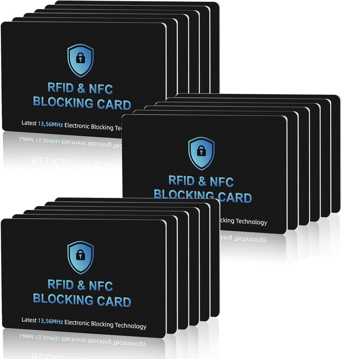 RFID Blocking Card, NFC Debit Credit Card Passport Protector, Entire Wallet Protection Blocker Set for Men & Women, Smart Slim Design Perfectly fits in Wallet and Purse (18)