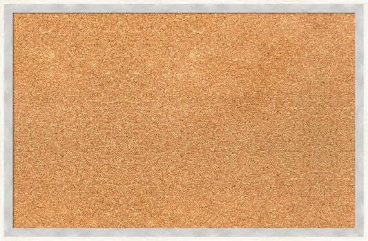 Amanti Art Natural Cork Board for Wall, 15x23 Vision Board with White Frame, Small Corkboard Office Decor for Home Organization, Modern Corkboard Pinboard to Display Items for Home Organization in