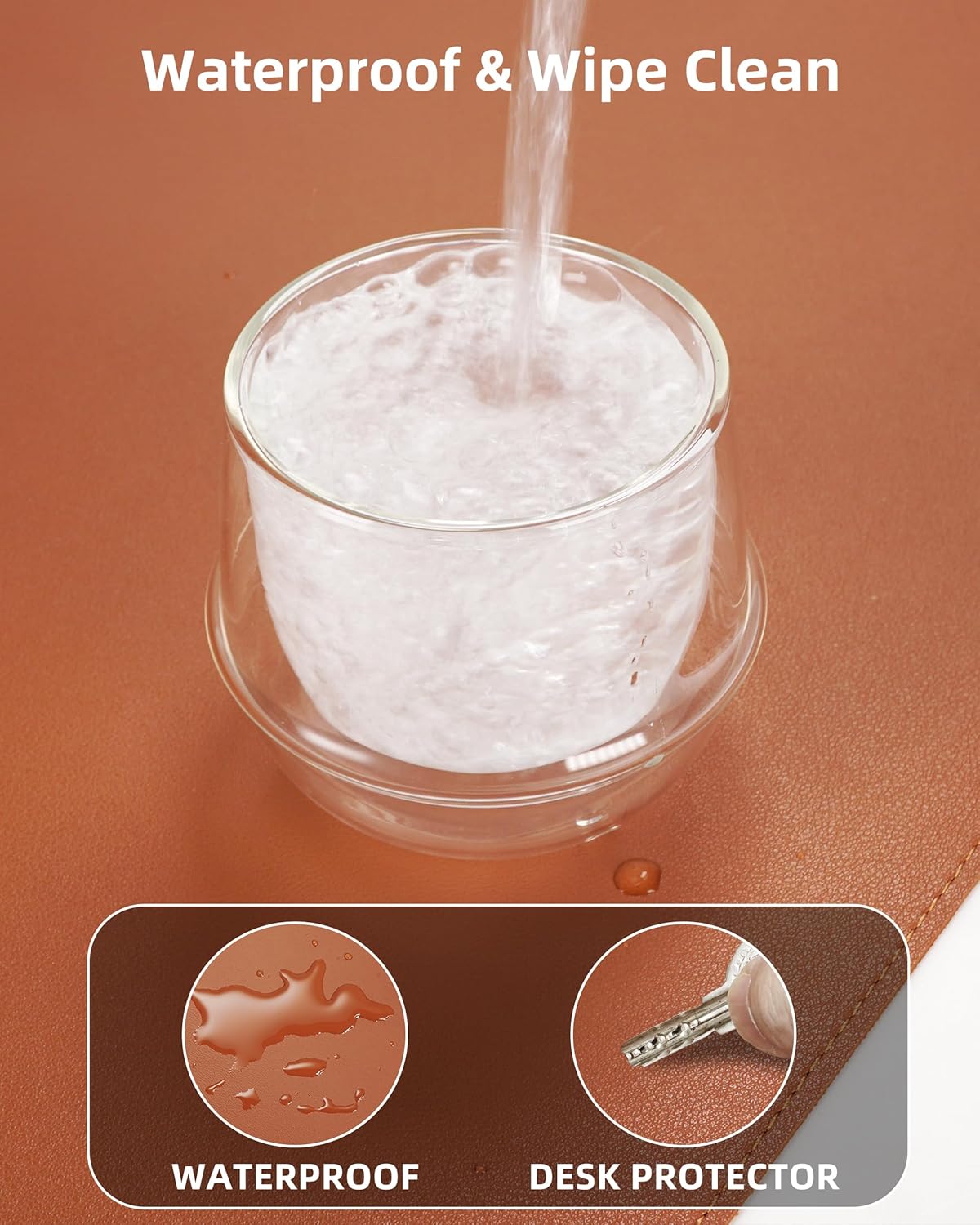 Leather Desk Pad Protector,Office Desk Mat,Large Mouse Pad, Non-Slip PU Leather Desk Blotter,Desk Pad,Waterproof Desk Writing Pad for Office and Home (Black,35.4" x 17")