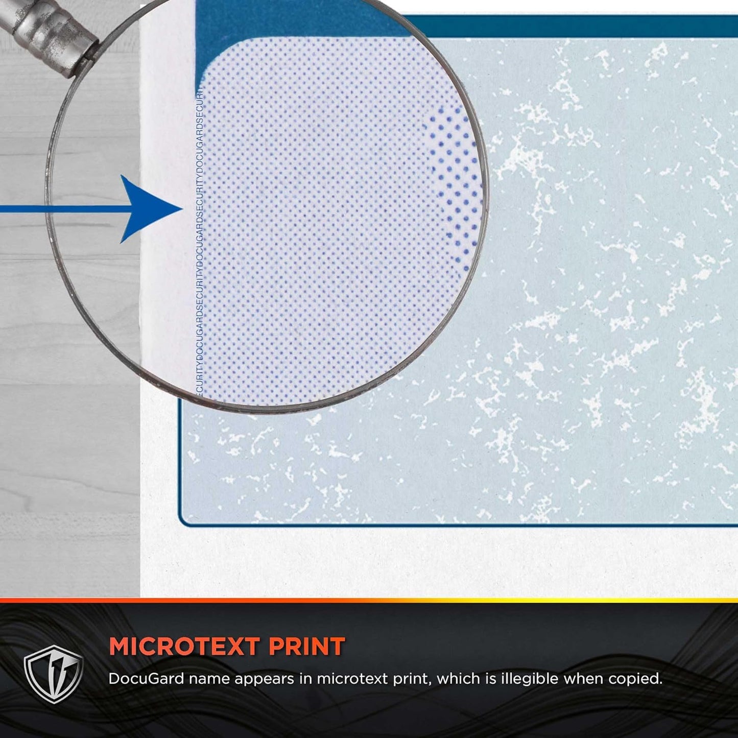 DocuGard Blue/Green Premier Prismatic Bottom High Security Check Paper - QuickBooks & Laser/Inkjet Printer Compatible - 13 Security Features - 500 Blank Business Checks (04537)