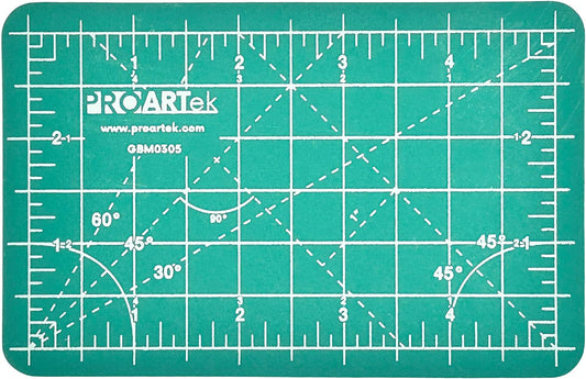 PK00004 Model GBM0305 Series 3.5" x 5.5" Professional Cutting Mat; Double-Sided Green/Black; Self-Healing; For Graphic Arts, Hobbies, Sewing, Scrapbooking, and other Cutting Projects